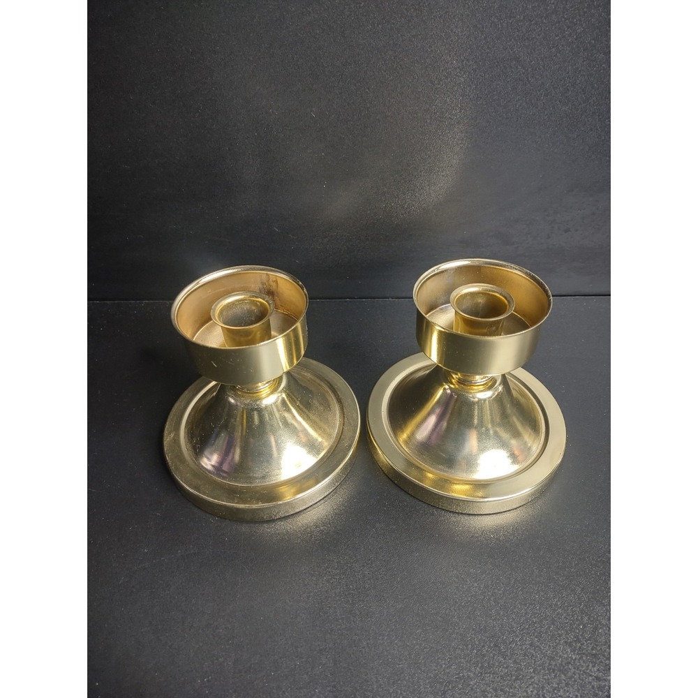2-Vintage Solid Brass Candle Holder's